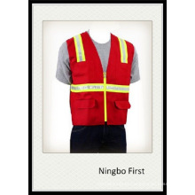 Red Traffic Safety Vest with Crestal Tape (DFV1075)